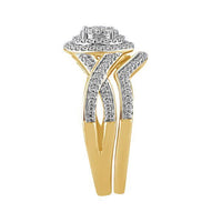Thumbnail for LADIES BRIDAL RING SET 1/3 CT ROUND DIAMOND 10K YELLOW GOLD