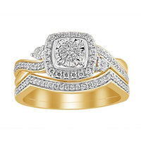 Thumbnail for LADIES BRIDAL RING SET 1/3 CT ROUND DIAMOND 10K YELLOW GOLD