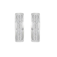 Thumbnail for LADIES HOOPS 1/10 CT ROUND DIAMOND SILVER