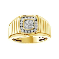Thumbnail for MEN'S RING 1/2 CT ROUND DIAMOND 10K YELLOW GOLD