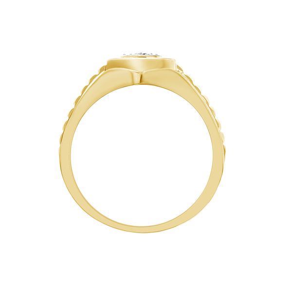 MEN'S RING 1/2 CT ROUND DIAMOND 10K YELLOW GOLD