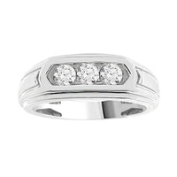 Thumbnail for MEN'S RING 1/2 CT ROUND DIAMOND 10K WHITE GOLD