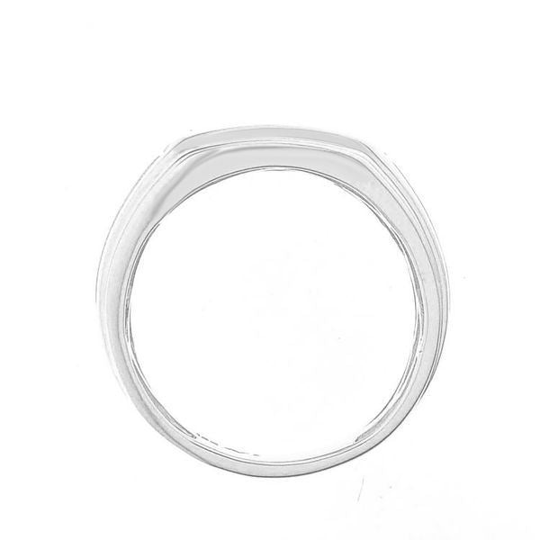 MEN'S RING 1/2 CT ROUND DIAMOND 10K WHITE GOLD