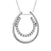 Thumbnail for LADIES PENDANT 1/10 CT ROUND DIAMOND 10K WHITE GOLD