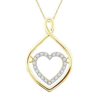 Thumbnail for LADIES PENDANT 1/10 CT ROUND DIAMOND 10K YELLOW GOLD