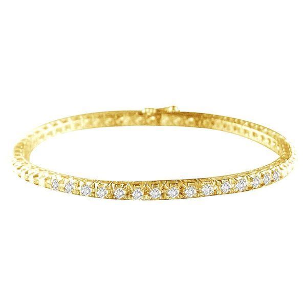 LADIES BRACELET 2 CT ROUND DIAMOND 14K YELLOW GOLD