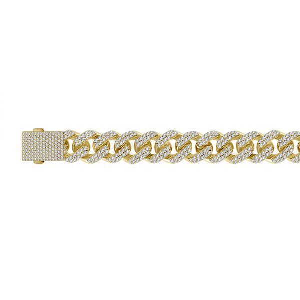 LADIES BRACELET 10 7/8 CT ROUND DIAMOND 10K YELLOW GOLD
