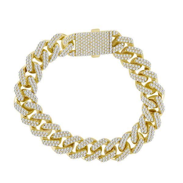 LADIES BRACELET 10 7/8 CT ROUND DIAMOND 10K YELLOW GOLD