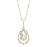 Thumbnail for LADIES PENDANT 1/10 CT ROUND DIAMOND SILVER YELLOW PLATED