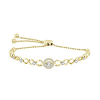 Thumbnail for LADIES BRACELET 1/3 CT ROUND DIAMOND SILVER YELLOW PLATED