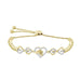 LADIES BRACELET 1/4 CT ROUND DIAMOND SILVER YELLOW PLATED