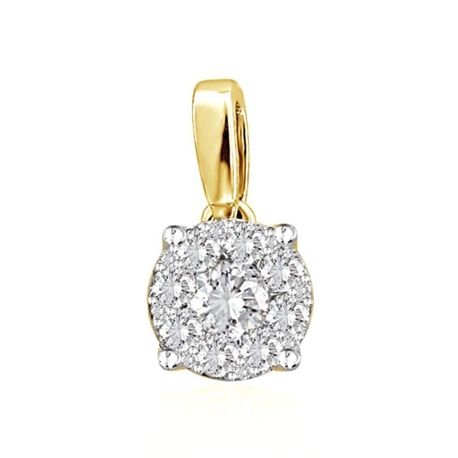 LADIES PENDANT 3/4 CT ROUND DIAMOND 14K YELLOW GOLD
