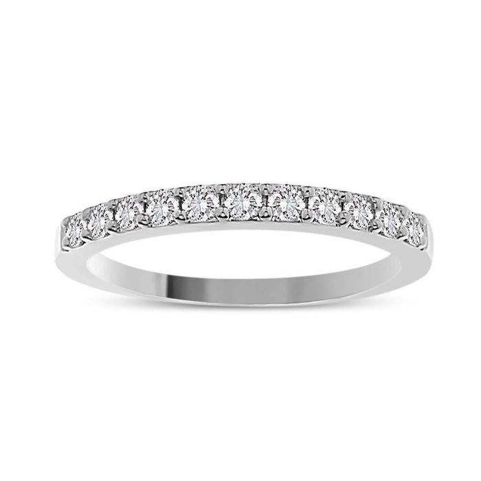 LADIES BAND 1/6 CT ROUND DIAMOND 14K WHITE GOLD