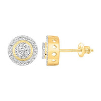 Thumbnail for MEN'S EARRINGS 1/2 CT ROUND DIAMOND 10K YELLOW GOLD