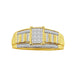 LADIES RING 1/2 CT ROUND/PRINCESS/BAGUETTE DIAMOND 10K YELLOW GOLD