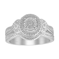 Thumbnail for LADIES BRIDAL RING SET 1/4 CT ROUND DIAMOND 10K WHITE GOLD