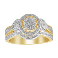Thumbnail for LADIES BRIDAL RING SET 1/4 CT ROUND DIAMOND 10K YELLOW GOLD