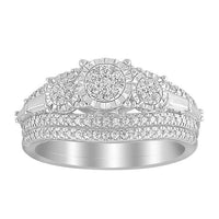 Thumbnail for LADIES BRIDAL RING SET 1/3 CT ROUND DIAMOND 10K WHITE GOLD