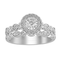 Thumbnail for LADIES BRIDAL RING SET 1/2 CT ROUND DIAMOND 14K WHITE GOLD