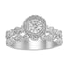 LADIES BRIDAL RING SET 1/2 CT ROUND DIAMOND 14K WHITE GOLD