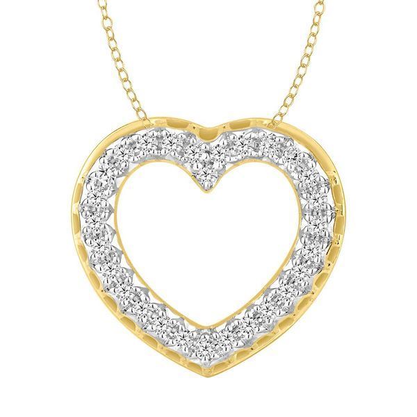 LADIES PENDANT 1/2 CT ROUND DIAMOND 10K YELLOW GOLD