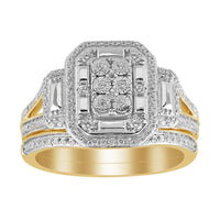 Thumbnail for LADIES BRIDAL RING SET 1/3 CT ROUND/BAGUETTE DIAMOND 10K YELLOW GOLD