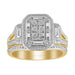 LADIES BRIDAL RING SET 1/3 CT ROUND/BAGUETTE DIAMOND 10K YELLOW GOLD