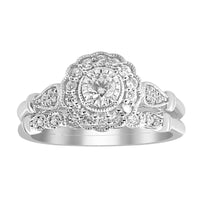 Thumbnail for LADIES BRIDAL RING SET 1/2 CT ROUND DIAMOND 14K WHITE GOLD