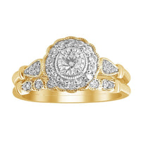Thumbnail for LADIES BRIDAL RING SET 1/2 CT ROUND DIAMOND 14K YELLOW GOLD