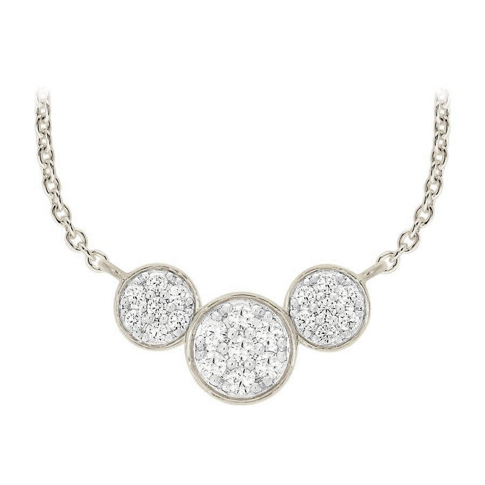 LADIES NECKLACE 1/3 CT ROUND DIAMOND 10K WHITE GOLD