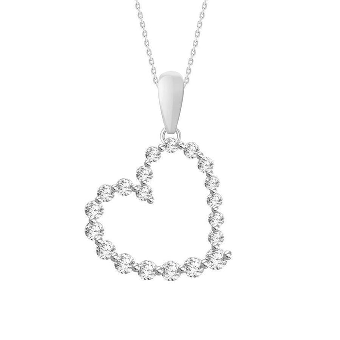 LADIES PENDANT 1/4 CT ROUND DIAMOND 10K WHITE GOLD