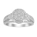 LADIES RING 1/2 CT ROUND DIAMOND 10K WHITE GOLD