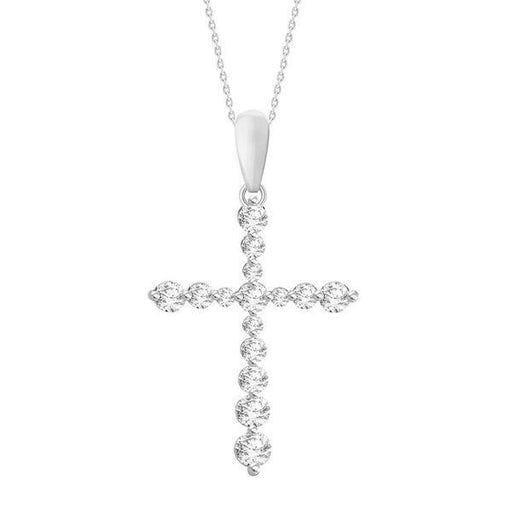 LADIES PENDANT 1/2 CT ROUND DIAMOND 10K WHITE GOLD