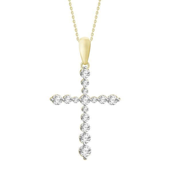 LADIES PENDANT 1/2 CT ROUND DIAMOND 10K YELLOW GOLD