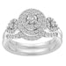 LADIES BRIDAL RING SET 3/4 CT ROUND DIAMOND 14K WHITE GOLD