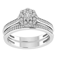 Thumbnail for LADIES BRIDAL RING SET 1/4 CT ROUND DIAMOND 10K WHITE GOLD