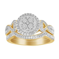 Thumbnail for LADIES BRIDAL RING SET 1/3 CT ROUND DIAMOND 10K YELLOW GOLD