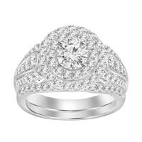 Thumbnail for LADIES BRIDAL RING SET 1 CT ROUND DIAMOND 14K WHITE GOLD