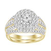 Thumbnail for LADIES BRIDAL RING SET 1 CT ROUND DIAMOND 14K YELLOW GOLD