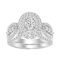 Thumbnail for LADIES BRIDAL RING SET 1 CT ROUND/OVAL DIAMOND 14K WHITE GOLD