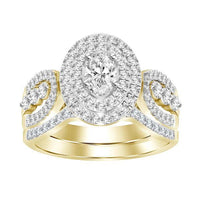 Thumbnail for LADIES BRIDAL RING SET 1 CT ROUND/OVAL DIAMOND 14K YELLOW GOLD