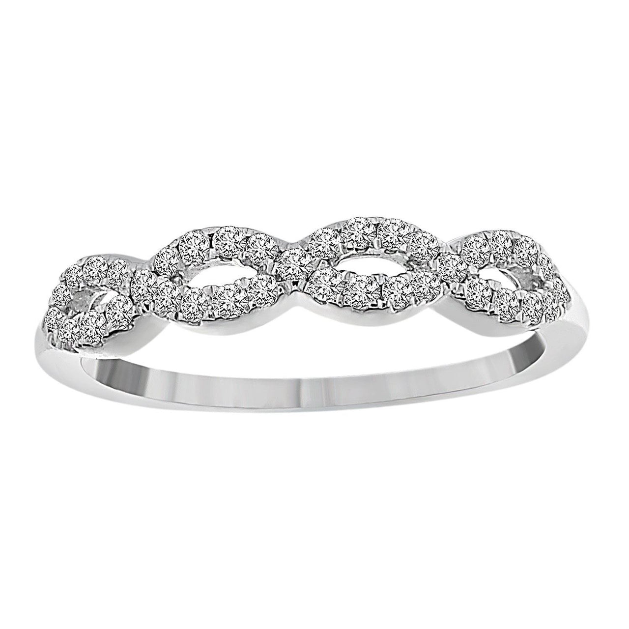 LADIES BAND 1/5 CT ROUND DIAMOND 14K WHITE GOLD