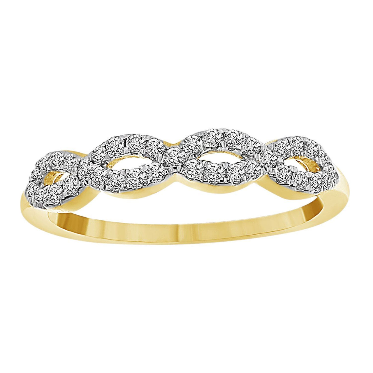 LADIES BAND 1/5 CT ROUND DIAMOND 14K YELLOW GOLD