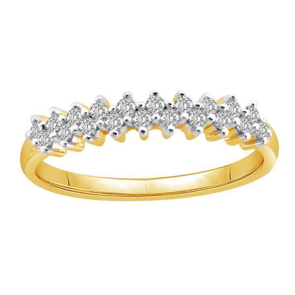 LADIES BAND 1/5 CT ROUND DIAMOND 14K YELLOW GOLD
