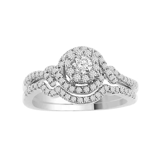 LADIES RING 1/2 CT ROUND DIAMOND 14K WHITE GOLD