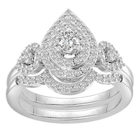 Thumbnail for LADIES BRIDAL RING SET 3/4 CT ROUND DIAMOND 14K WHITE GOLD
