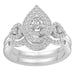 LADIES BRIDAL RING SET 3/4 CT ROUND DIAMOND 14K WHITE GOLD