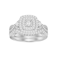 Thumbnail for LADIES BRIDAL RING SET 3/4 CT ROUND/PRINCESS DIAMOND 14K WHITE GOLD