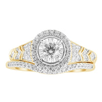Thumbnail for LADIES BRIDAL RING SET 1/2 CT ROUND DIAMOND 14K YELLOW GOLD