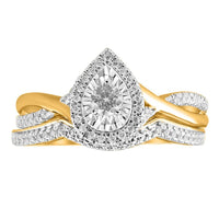 Thumbnail for LADIES BRIDAL RING SET 1/3 CT ROUND DIAMOND 10K YELLOW GOLD